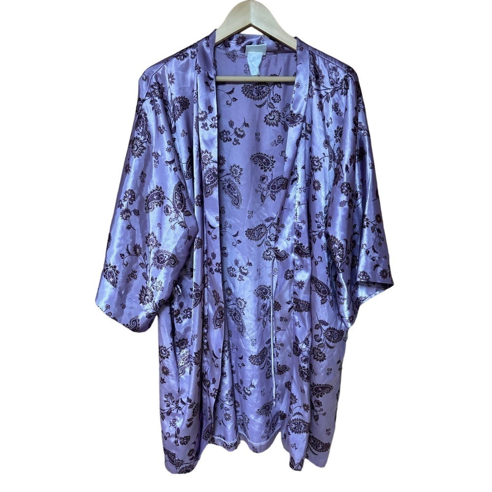 Delicates silky Satin midi‎ duster robe housecoat